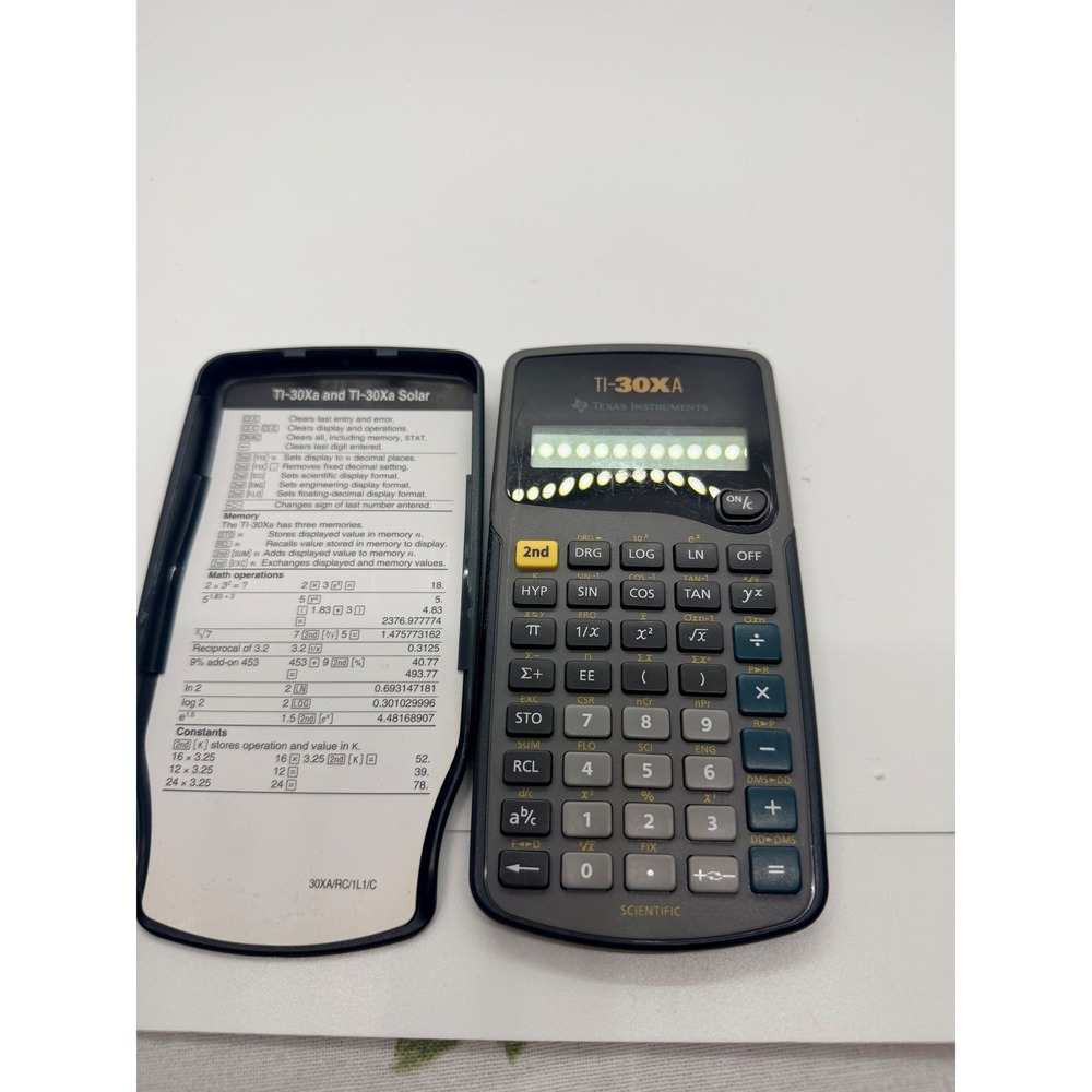 Texas Instruments TI-30XA Scientific Calculator 10-Digit Display with Hard Case